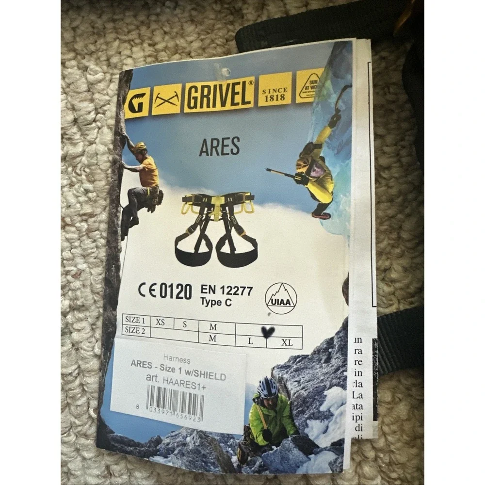 Grivel Ares Size 1 L/XL Harness With Shield NWT